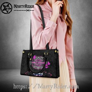 Butterfly Crest Black Harley Davidson Leather Purse