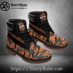 Camo Pattern Mens Harley Davidson Timberland Work Boots