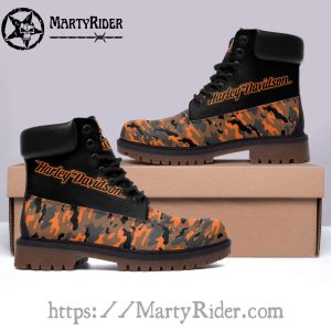 Camo Pattern Mens Harley Davidson Timberland Work Boots
