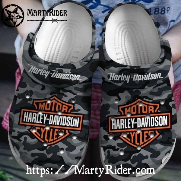 Camo Print Harley Davidson Crocs for Rugged Riders
