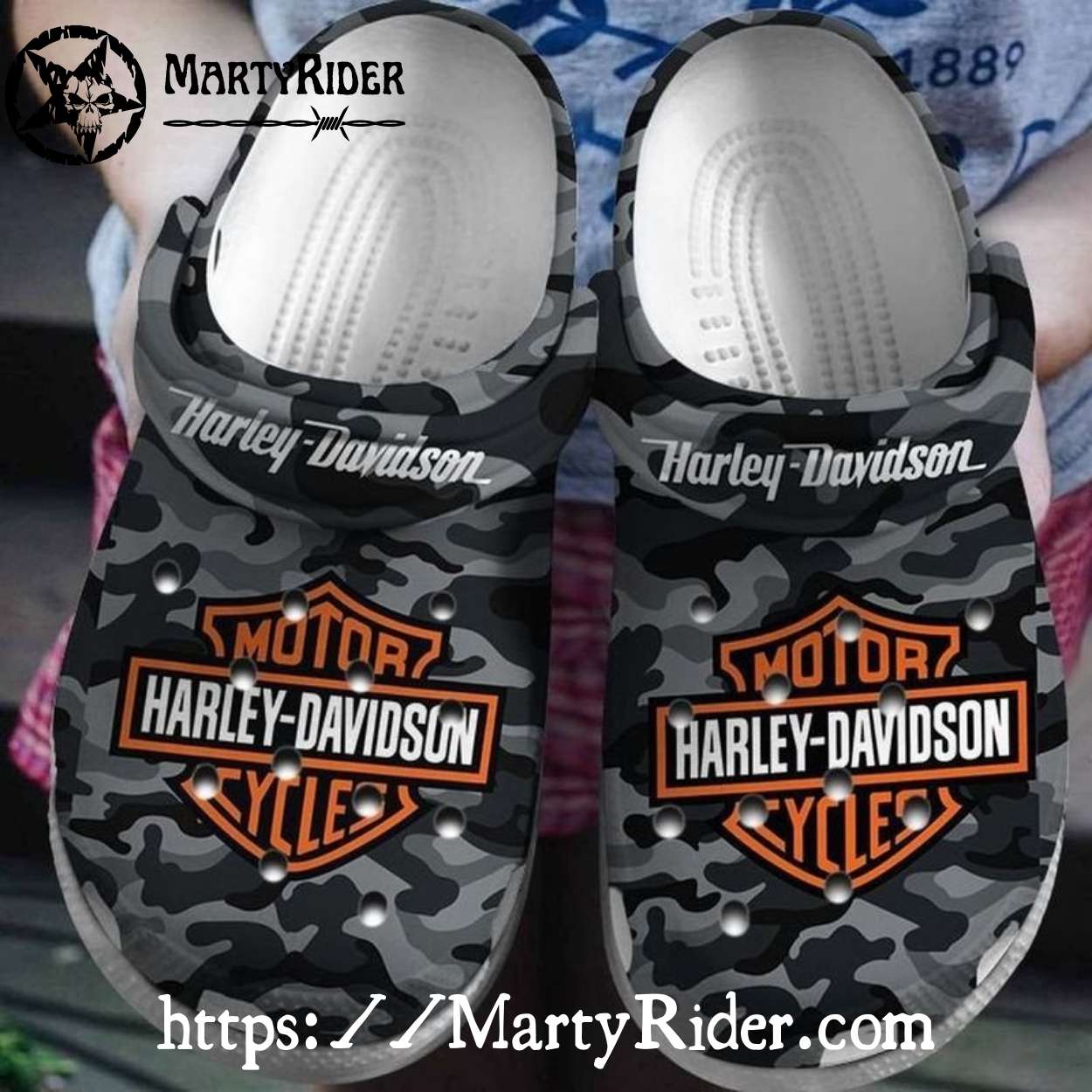 Camo Print Harley Davidson Crocs for Rugged Riders Camo Print Harley Davidson Crocs for Rugged Riders