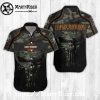 Camo Split Harley Davidson Hawaiian Shirt With Bold Text