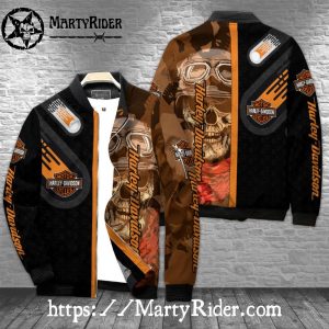 Camo Skull Goggles bomber Harley Davidson Bomber Jackets