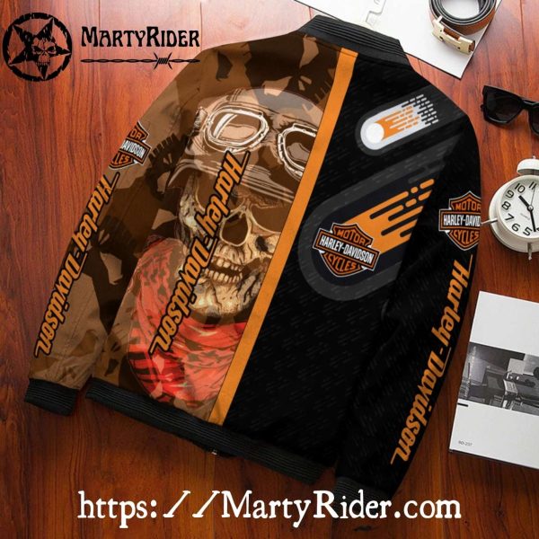 Camo Skull Goggles bomber Harley Davidson Bomber Jackets
