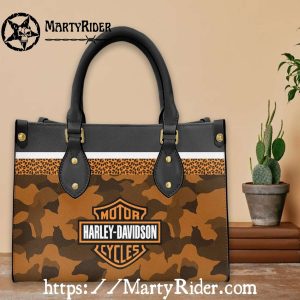 Camo and Leopard Stripe Harley Davidson Leather Purse