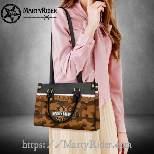 Camo and Leopard Stripe Harley Davidson Leather Purse