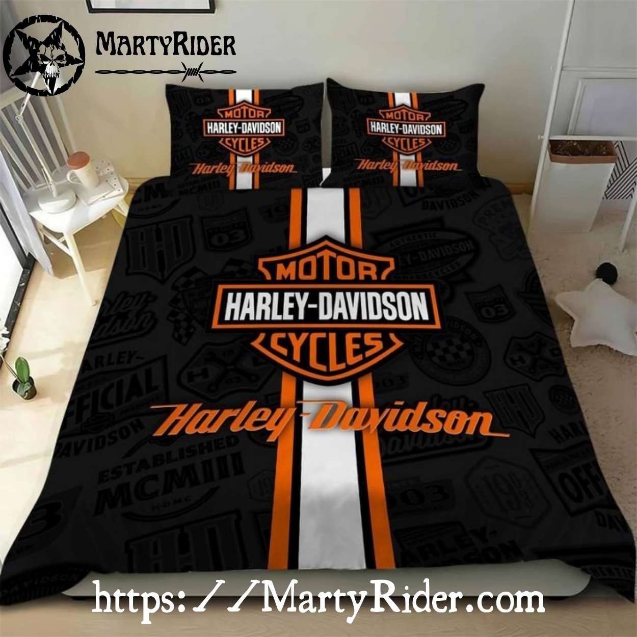 Center Stripe Harley Davidson Bedding Sets Bold Racing Look Center Stripe Harley Davidson Bedding Sets Bold Racing Look