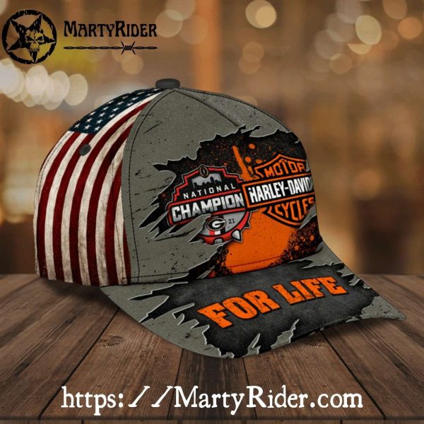 Champion For Life Harley Davidson Caps – Torn Flag Design