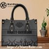 Butterfly Crest Black Harley Davidson Leather Purse