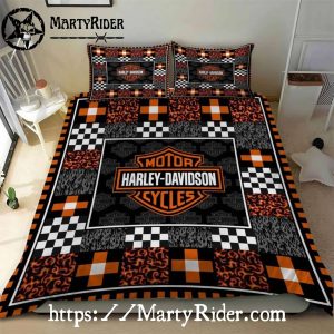 Checkered Flame Harley Davidson Bedding Sets Race Style