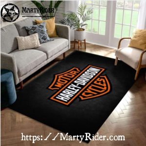 Classic Black Badge Harley Davidson Rugs Design