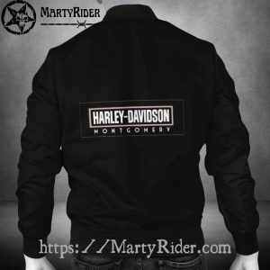 Classic Black and White Harley Davidson Montgomery Bomber Jacket 3