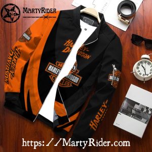 Classic Curve bomber harley orange black harley davidson style