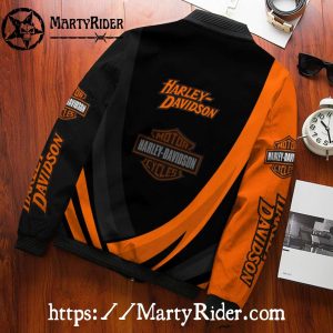 Classic Curve bomber harley orange black harley davidson style