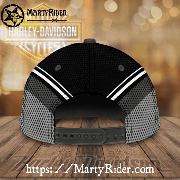 Classic Eagle Harley Davidson Caps – Monochrome Silver Style