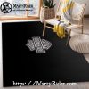 Bold Orange Racing Stripes Harley Davidson Rugs