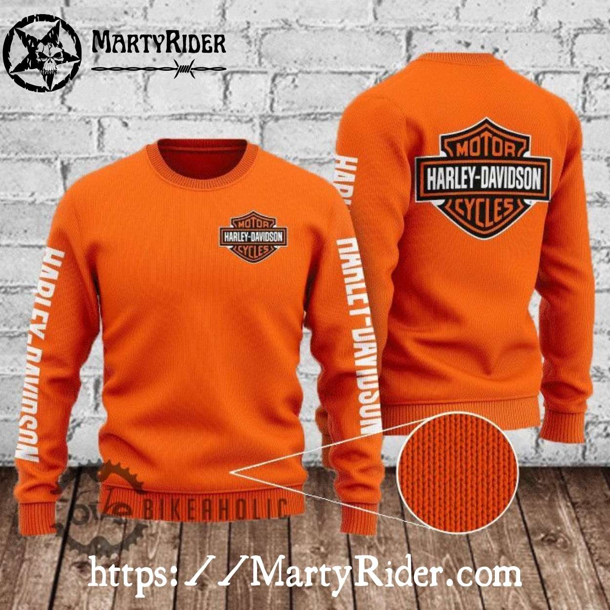 Classic Orange Logo Harley Davidson Ugly Xmas Sweater Classic Orange Logo Harley Davidson Ugly Xmas Sweater