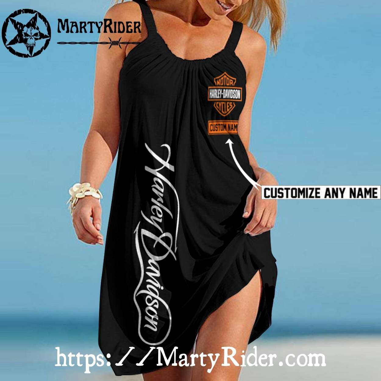 Classic Script Harley Davidson Dresses Sleek Black Style Classic Script Harley Davidson Dresses Sleek Black Style