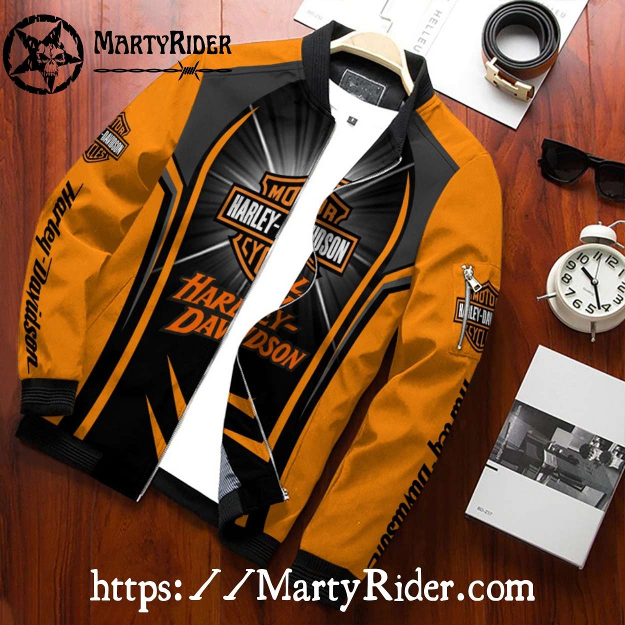 Classic Stripe Harley Davidson Bomber Jacket Classic Stripe Harley Davidson Bomber Jacket