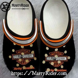 Classic Stripe Trim Harley Davidson Crocs in Black