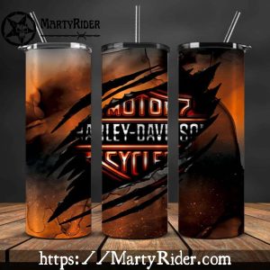 Claw Mark Orange Black Harley Davidson Tumblers 20oz