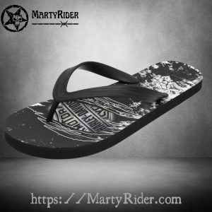 Claw Marks Harley Davidson Flip Flops Black Texture