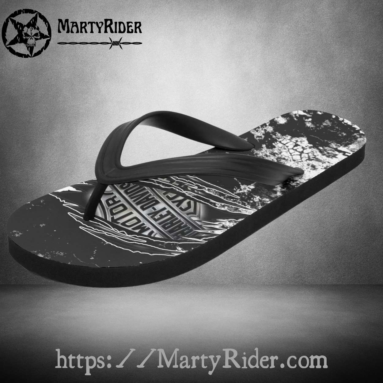 Claw Marks Harley Davidson Flip Flops Black Texture Claw Marks Harley Davidson Flip Flops Black Texture