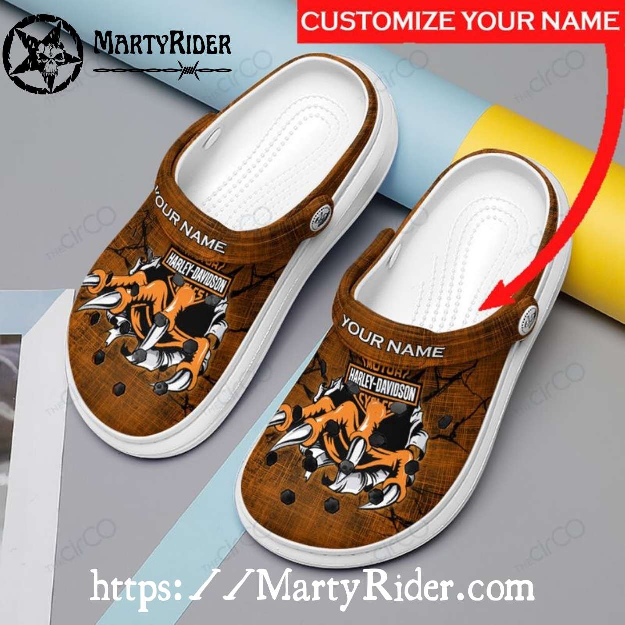Claw Scratch Harley Davidson Crocs Personalized Style Claw Scratch Harley Davidson Crocs Personalized Style