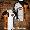 Bold Orange Black Harley Davidson Polo Shirt Custom Name