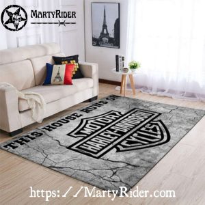 Concrete Texture Logo Harley Davidson Rugs