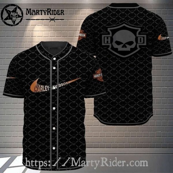 Copper Skull Glow Harley-Davidson Jersey with Vintage Emblem