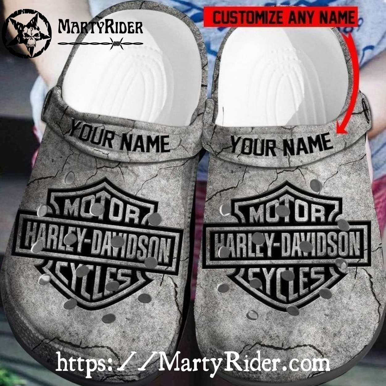 Cracked Concrete Harley Davidson Crocs Custom Name Cracked Concrete Harley Davidson Crocs Custom Name