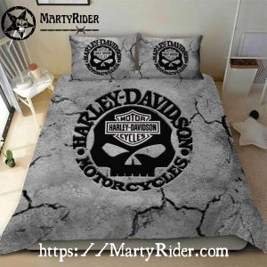 Cracked Skull Circle Harley Davidson Bedding Sets Rugged