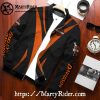 Smoky Skull bomber harley orange black edgy harley davidson