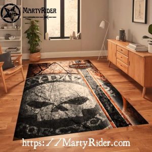 Cracked Stone Skull Emblem Harley Davidson Rugs