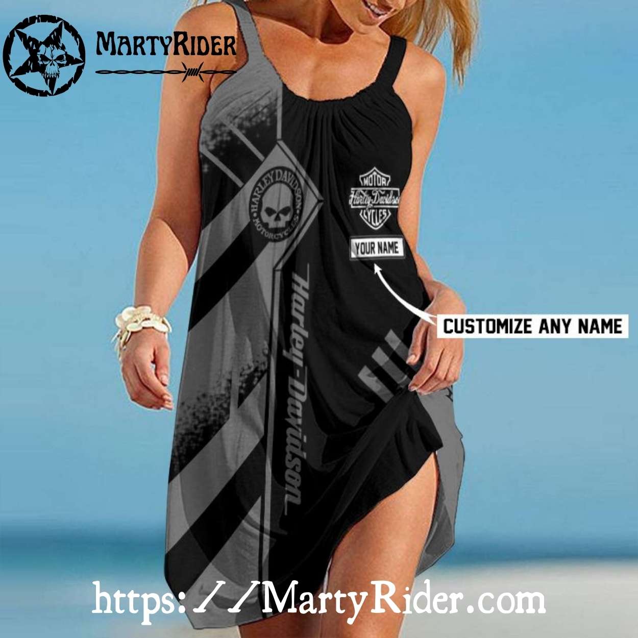 Custom Name Black Harley Davidson Dresses Unique Look Custom Name Black Harley Davidson Dresses Unique Look