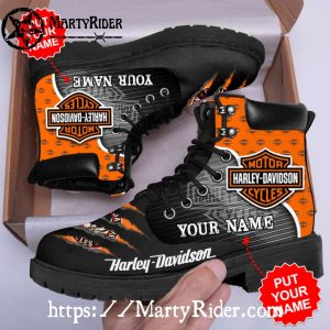 Custom Name Harley Davidson Shoes Timberland Mens Boots