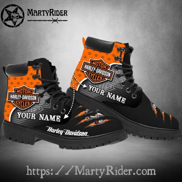 Custom Name Harley Davidson Shoes Timberland Mens Boots