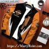 Orange Black Speed Harley Davidson Bomber Jacket