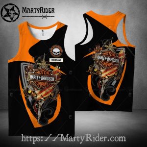 Custom Winged Badge Tank Top Harley Davidson Style