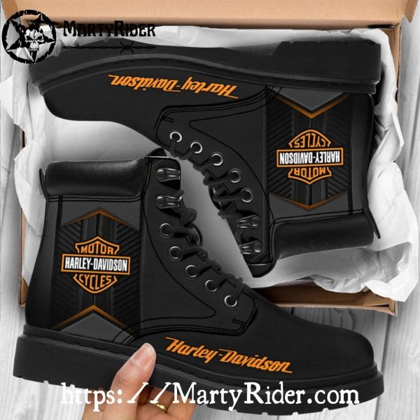 Dark Chevron Harley Davidson Shoes Timberland Riding Boots