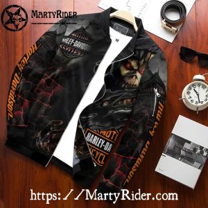 Dark Reaper Cracked Harley Davidson Bomber Jacket