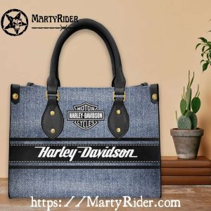 Denim Style Stripe Harley Davidson Leather Bags