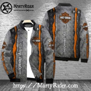 Diamond Plate Metal Look Harley Davidson Bomber Jackets