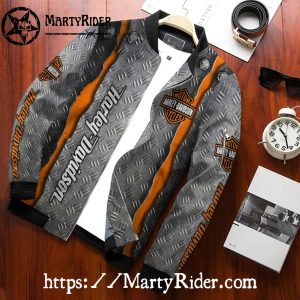 Diamond Plate Metal Look Harley Davidson Bomber Jackets