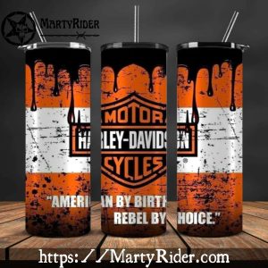 Dripping Paint Rebel Harley Davidson Tumblers 20oz