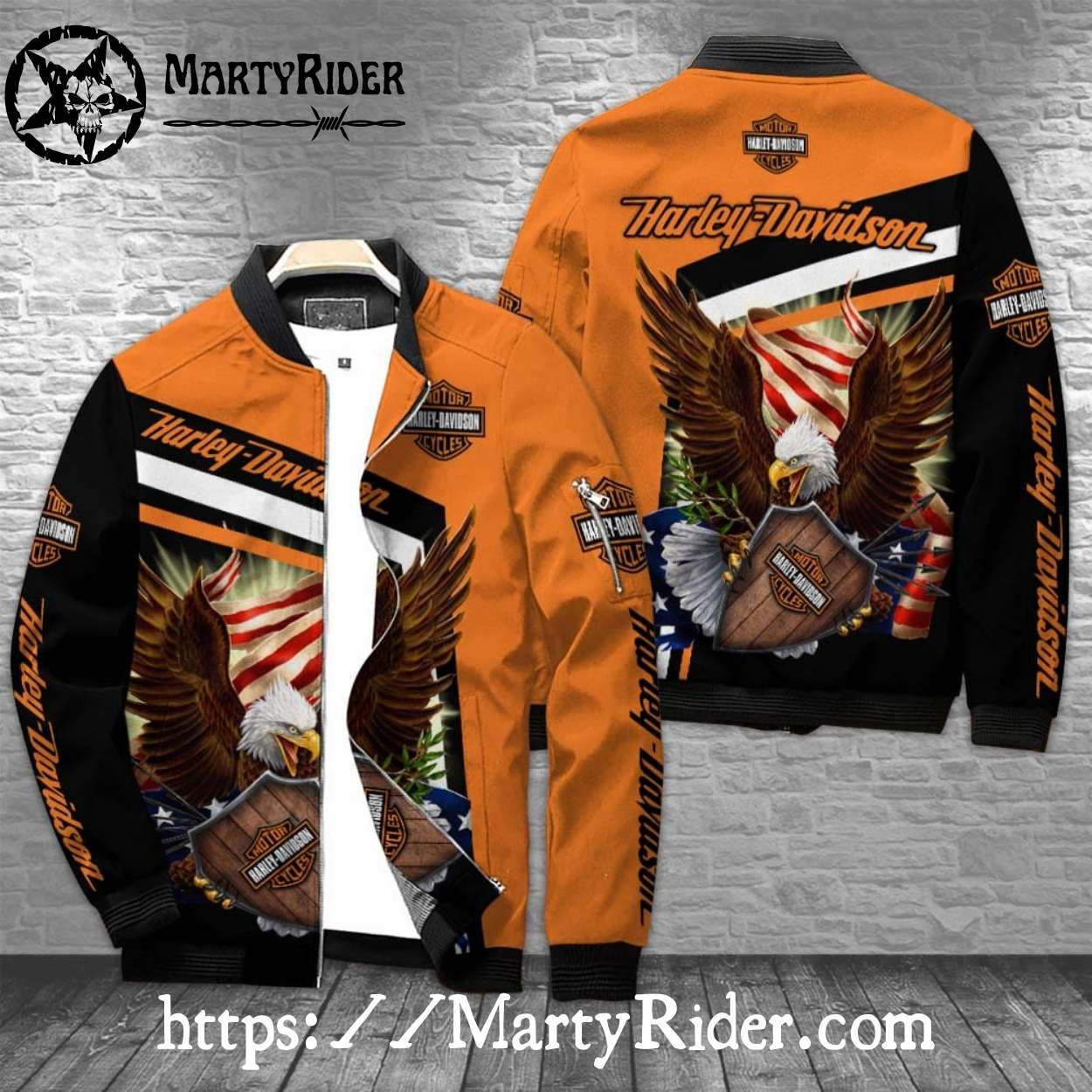 Eagle American Flag Harley Davidson Bomber Harley Jacket Eagle American Flag Harley Davidson Bomber Harley Jacket