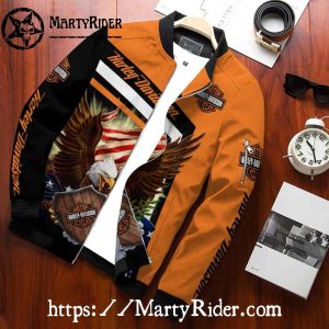 Eagle American Flag Harley Davidson Bomber Harley Jacket