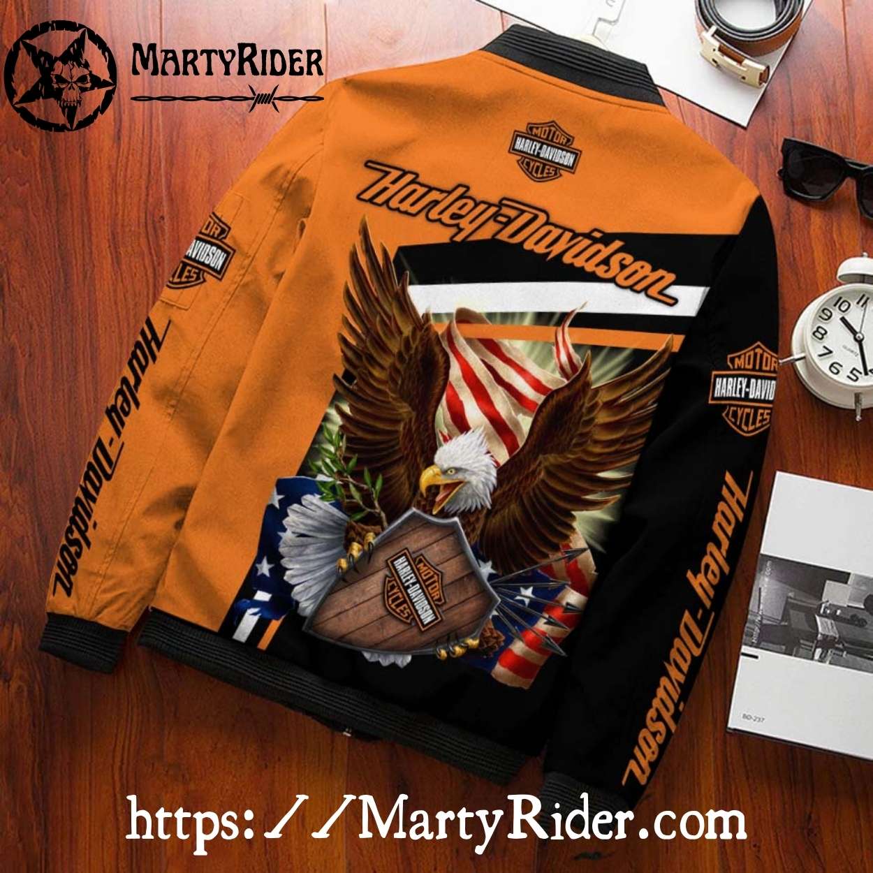 Eagle American Flag Harley Davidson Bomber Harley Jacket Eagle American Flag Harley Davidson Bomber Harley Jacket