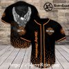Double Eagle Flame Harley Davidson Baseball Jersey Shirt
